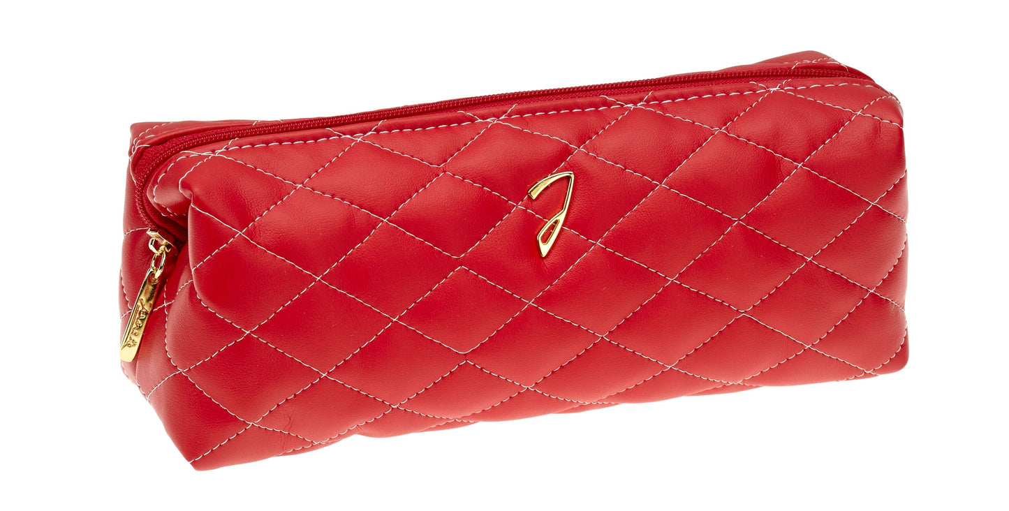 RED QUILTED POUCH, EMPTY, 20X9X6 CM - QUILTED POUCH