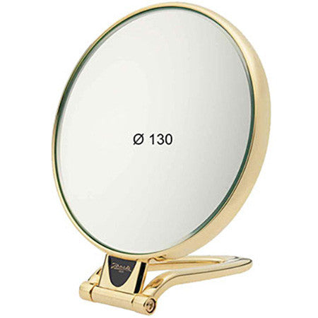 TABLE MIRROR, MAGNIFICATION X3, Ø13 CM, GOLD COLOR - TABLE MIRROR, MAGNIFICATION