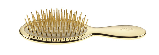 SMALL AIR-CUSHIONED BRUSH WITH GOLD PINS, GOLD COLOR, 17,3 X 5CM - SMALL AIR-CUSHIONED