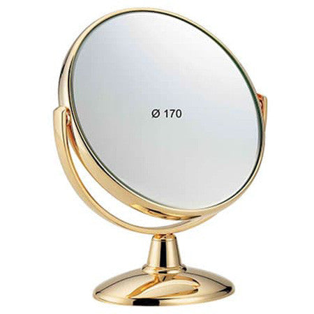 TABLE MIRROR, GOLDEN, MAGNIFICATION X3, Ø 17 CM - TABLE MIRROR, GOLDEN, MAGNIFICATION