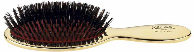 SMALL BRUSH WITH BRISTLES GOLD COLOR, 17,3X5 CM - SMALL BRUSH WITH BRISTLES GOLD