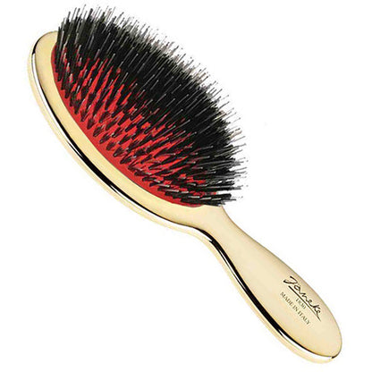 BABY BRUSH WITH BRISTLES AND NYLON REINFORCEMENT, GOLD COLOR, 14X5,5X3,5CM - BABY BRUSH WITH