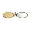 FOLDING HAIRBRUSH WITH MIRROR, GOLD COLOR - FOLDING HAIRBRUSH WITH MIRROR, GOLD COLOR