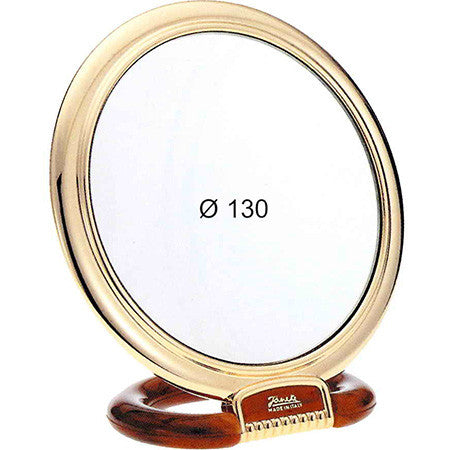TORTOISE AND GOLD TABLE MIRROR, DOUBLE MIRROR, MAGNIFICATION X 3, Ø 13 CM -