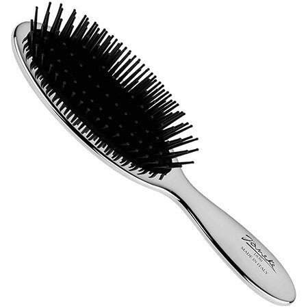 SMALL BRUSH WITH WHITE BRISTLES AND NYLON REINFORCEMENT, SILVER COLOR, 17,3X5CM - SMALL BRUSH