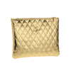 GOLDEN QUILTED POUCH, EMPTY, 22X17 CM - GOLDEN QUILTED POUCH
