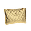 GOLDEN QUILTED POUCH, EMPTY, 18X12 CM